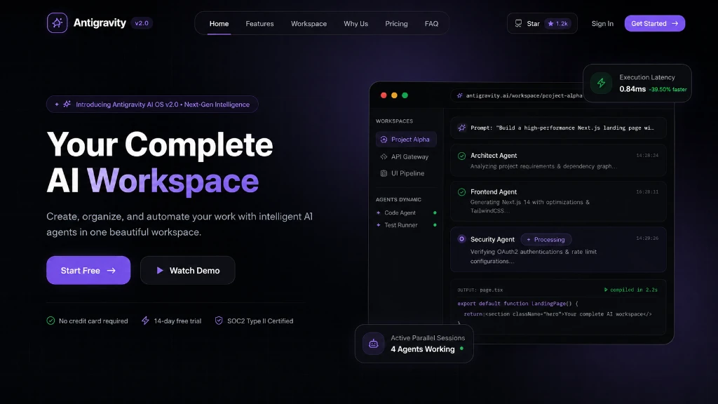 Genstic concept SaaS website design