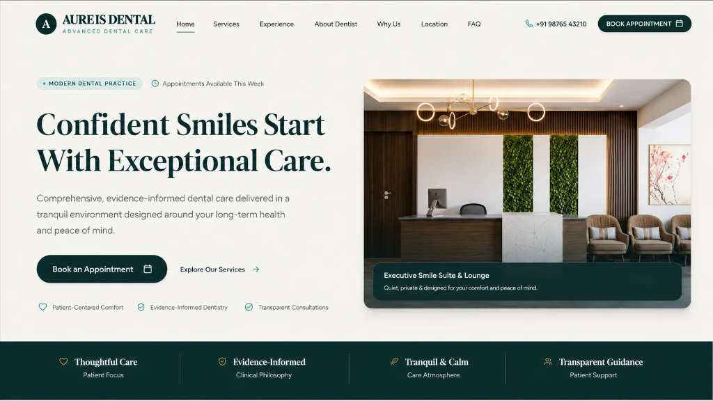Genstic concept dental clinic website design