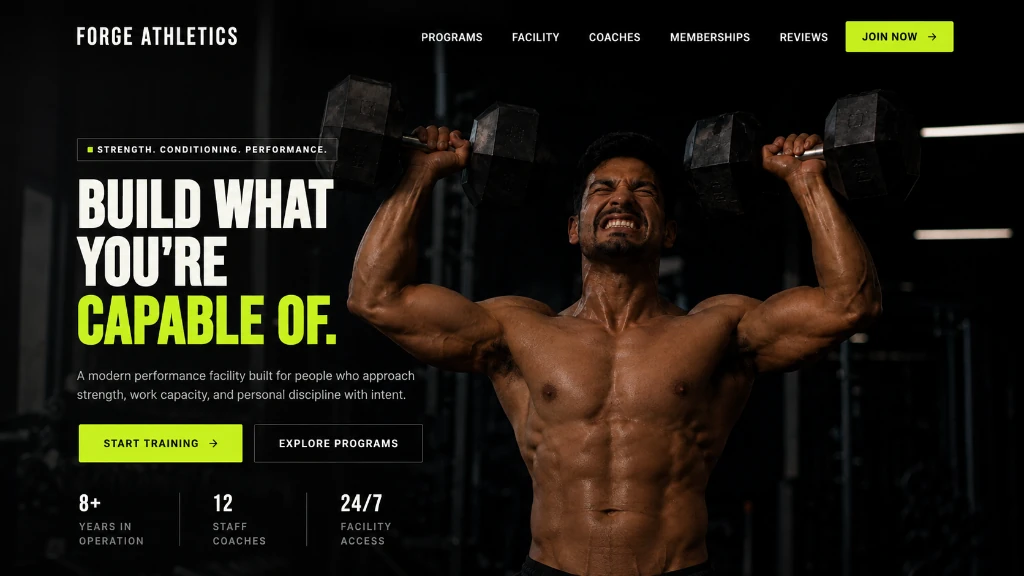 Genstic concept gym fitness website design