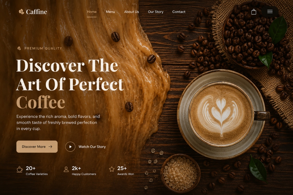 Caffine — Web / Hero Art Direction